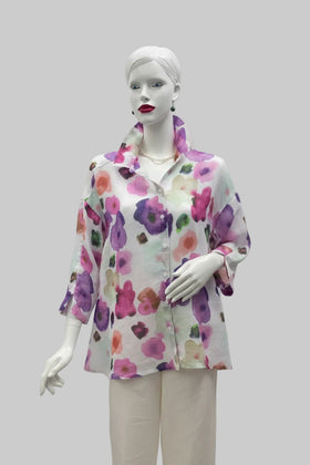 GRIZAS - FLOWY FLORAL LINEN SHIRT
