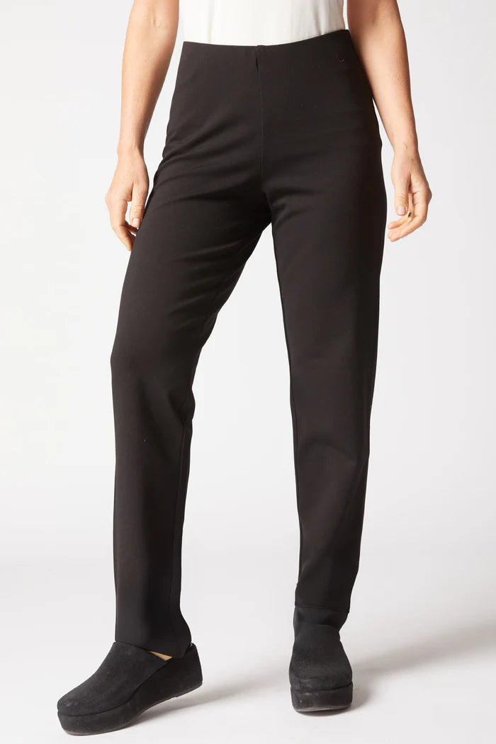 HABITAT CLOTHES - LUXE PONTE STRAIGHT LEG PANTS - BLACK - H10671