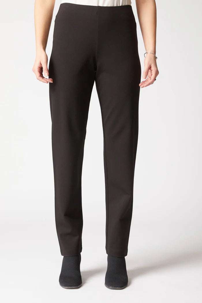 HABITAT CLOTHES - LUXE PONTE STRAIGHT LEG PANTS - BLACK - H10671