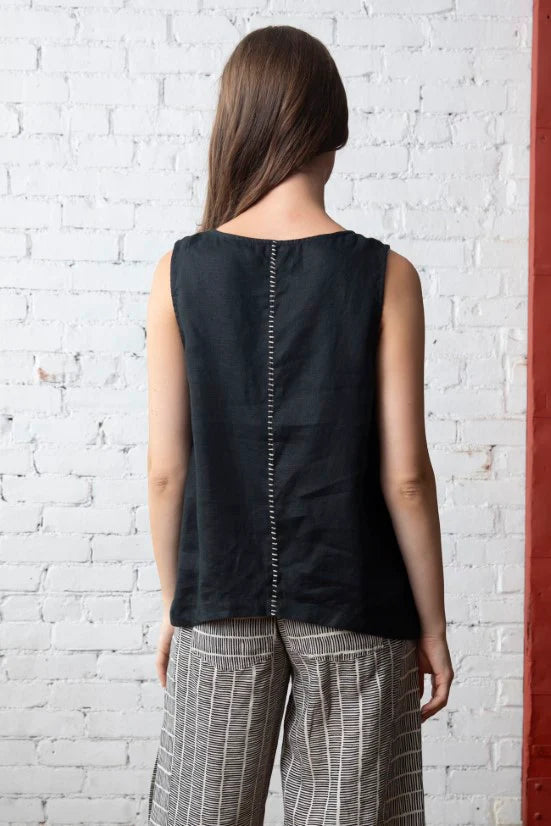 OLIVIA BY HABITAT HAND-STITCH TANK TOP  BLACK 260135