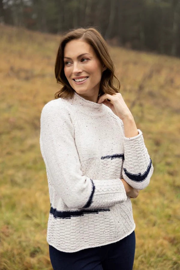 HABITAT CLOTHES- MIXED CABLE STITCH PULLOVER