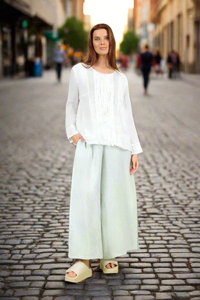 GRIZAS WHITE GAUZE LINEN BLOUSE