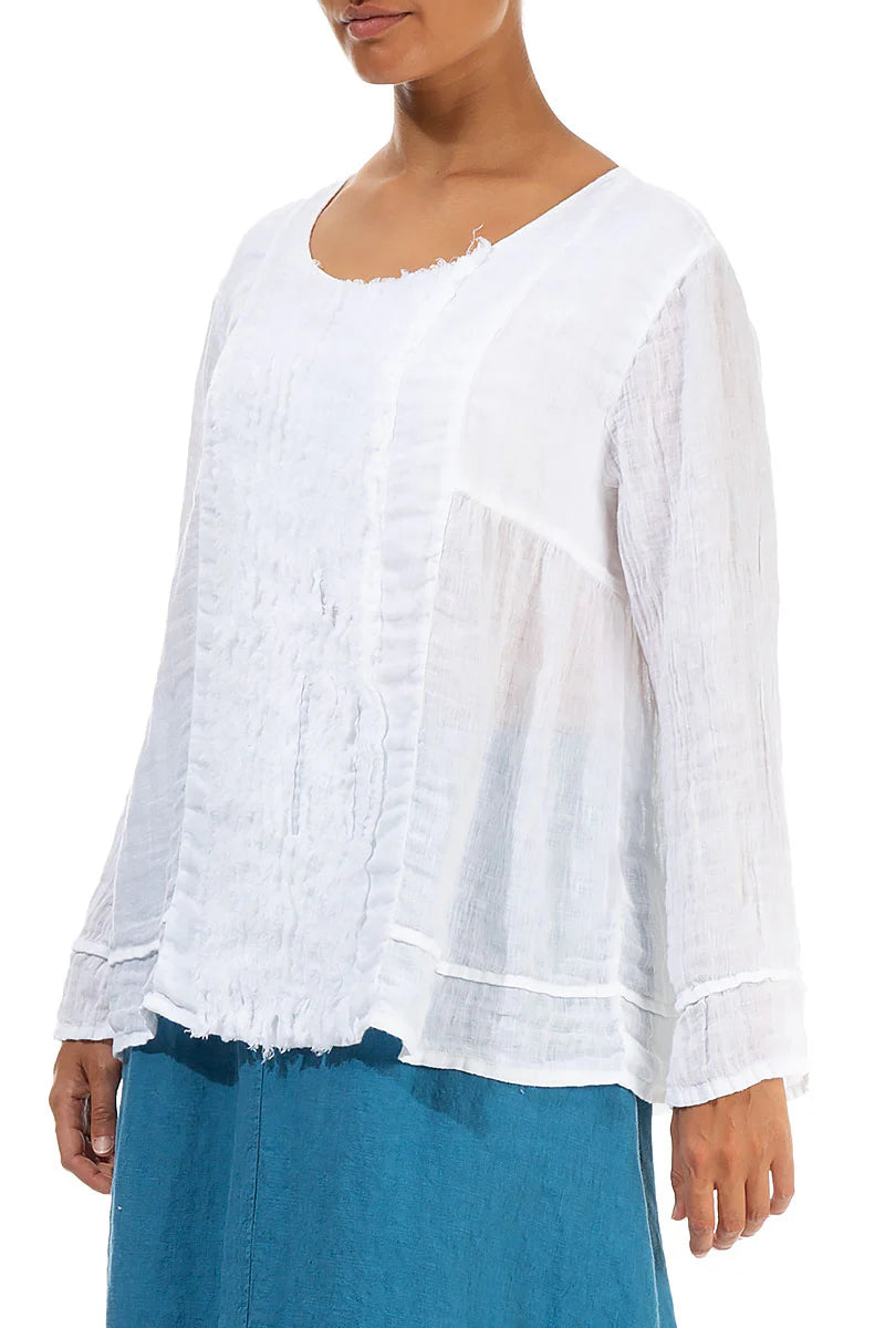GRIZAS WHITE GAUZE LINEN BLOUSE
