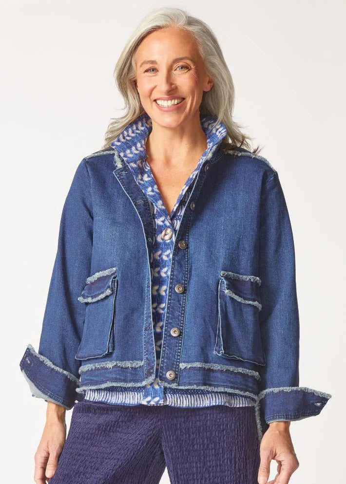 HABITAT CLOTHES - DENIM CARGO JACKET - DENIM