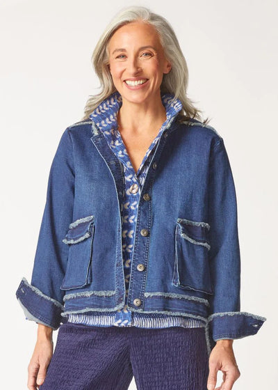 HABITAT CLOTHES - DENIM CARGO JACKET - DENIM