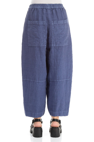 GRIZAS BARREL BACK POCKETS TRUFFLE- LINEN PANTS-3791