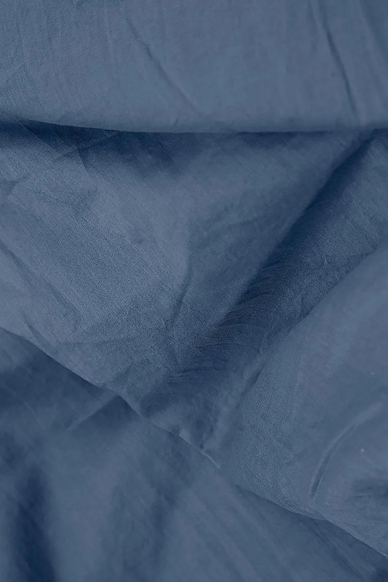 GRIZAS PATCH DECOR BLUE NOVA SILK CHIFFON SHIRT