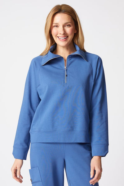 HABITAT CLOTHES - FASHION QUARTER ZIP PULLOVER - OXFORD BLUE