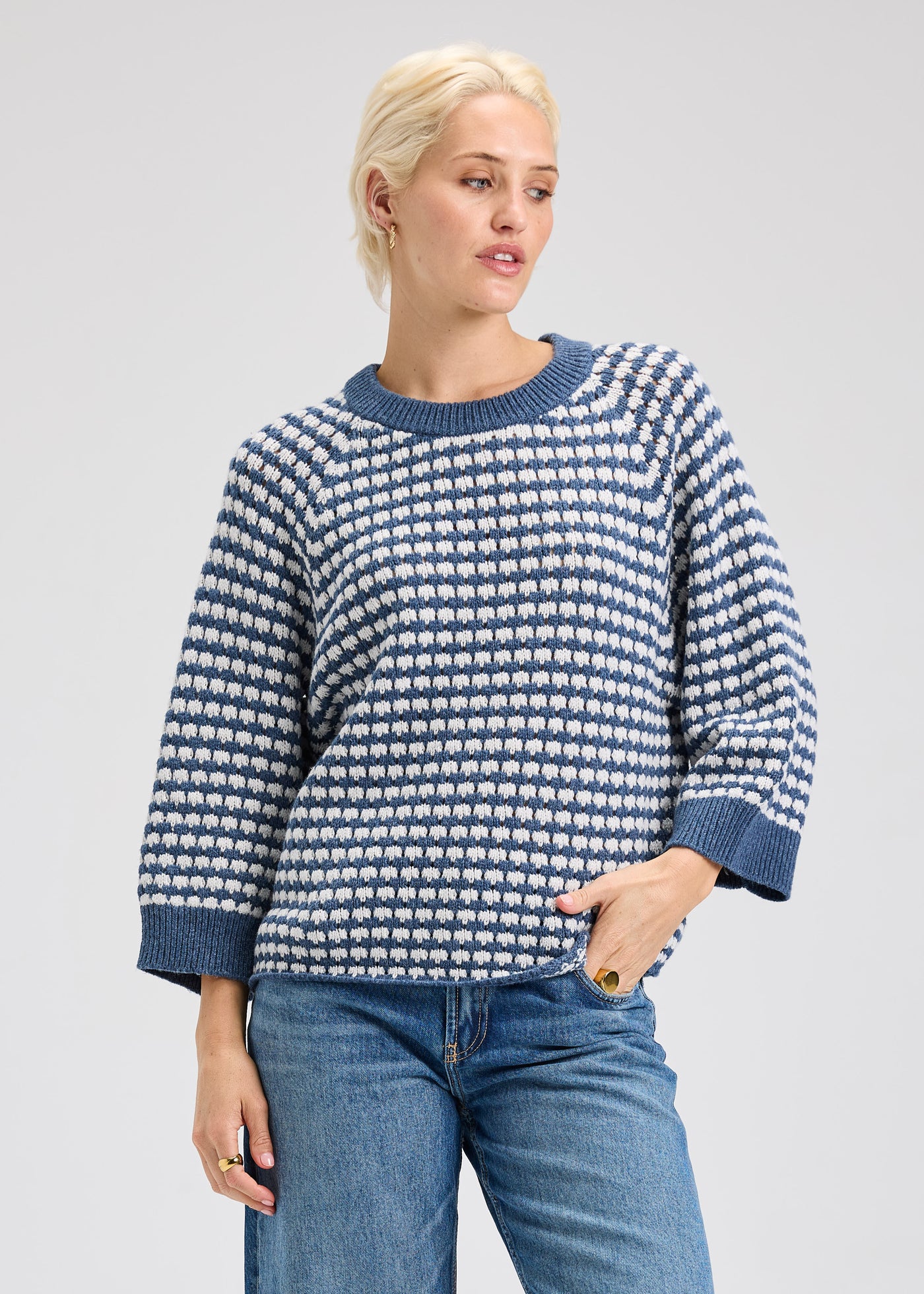 ZAKET & PLOVER - TEXTURE SWEATER - DENIM-ZP7503U