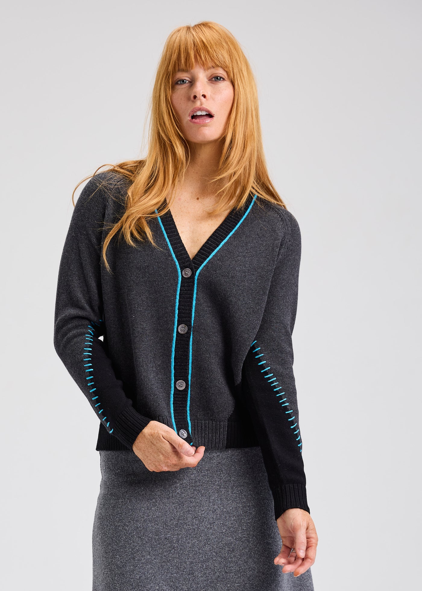 ZAKET & PLOVER - PANELLED CARDI - DENIM - ZP7508U