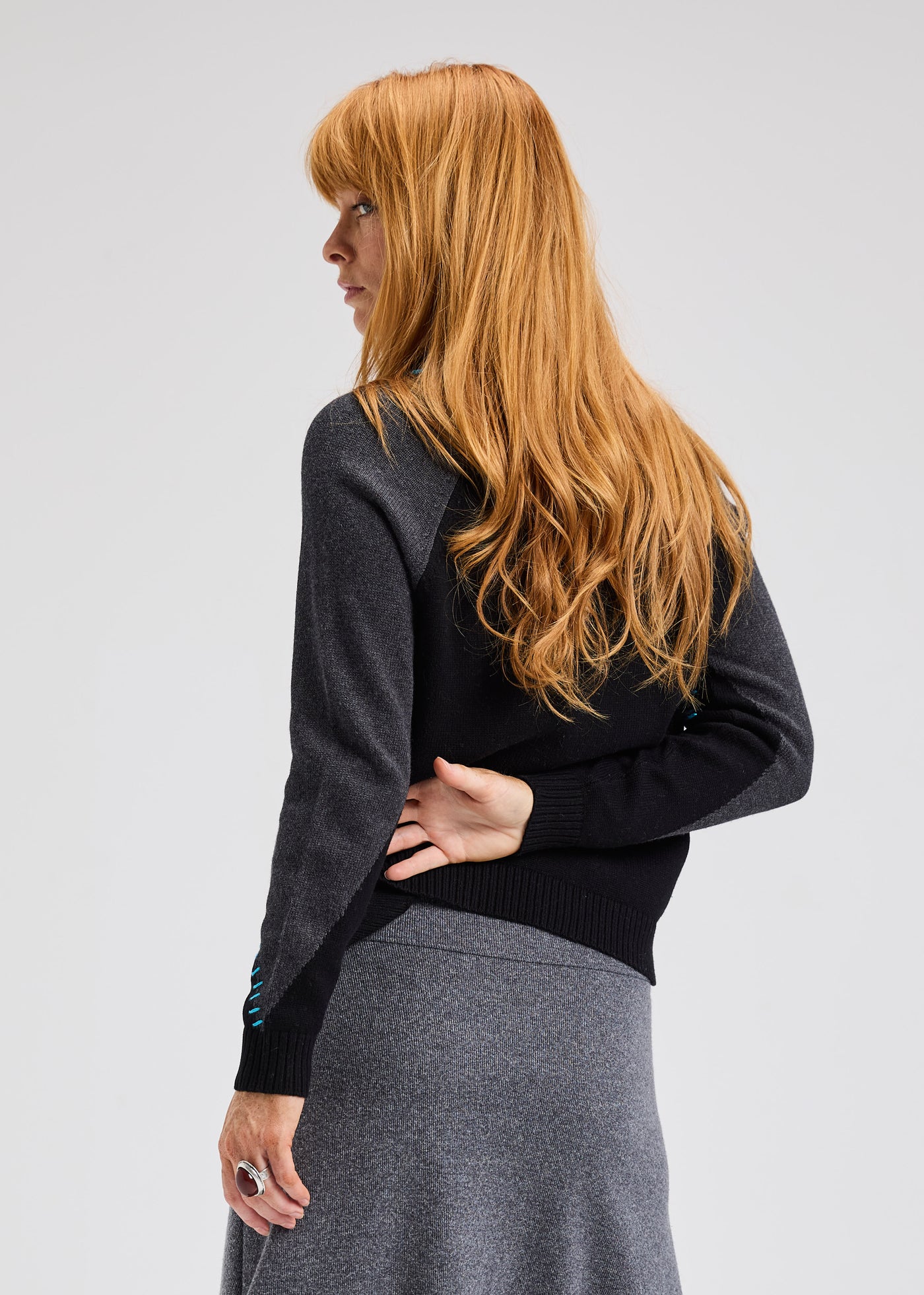 ZAKET & PLOVER - PANELLED CARDI - DENIM - ZP7508U