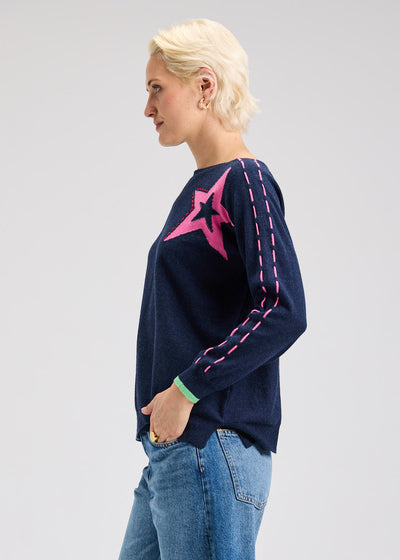ZAKET & PLOVER - THREADED STAR SWEATER - DARK DENIM - ZP7526U
