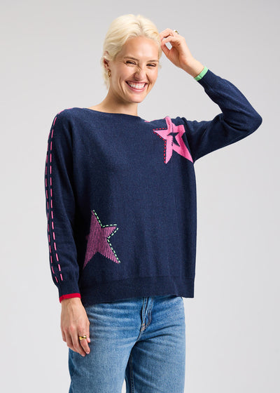 ZAKET & PLOVER - THREADED STAR SWEATER - DARK DENIM - ZP7526U