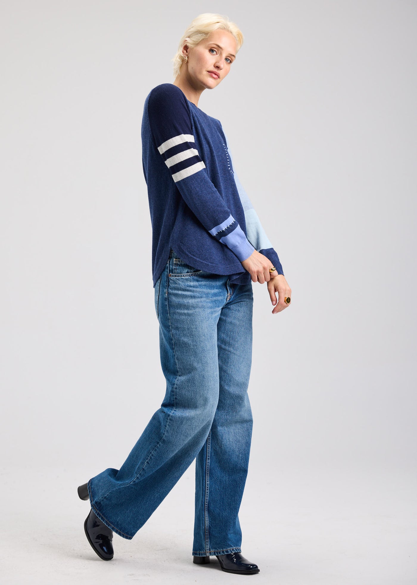 ZAKET & PLOVER – SPLICED SWEATER – DENIM - ZP7527U