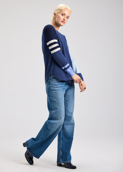 ZAKET & PLOVER – SPLICED SWEATER – DENIM - ZP7527U