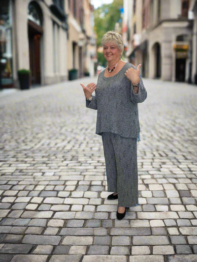 GRIZAS -  LIMITED EDITION - TEXTURED SILK BLOUSE AND PANTS