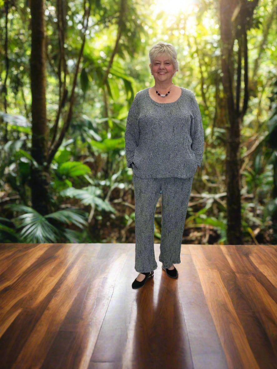 GRIZAS -  LIMITED EDITION - TEXTURED SILK BLOUSE AND PANTS