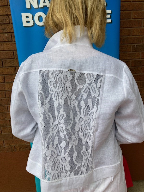 MALOKA WHITE LINEN JACKET