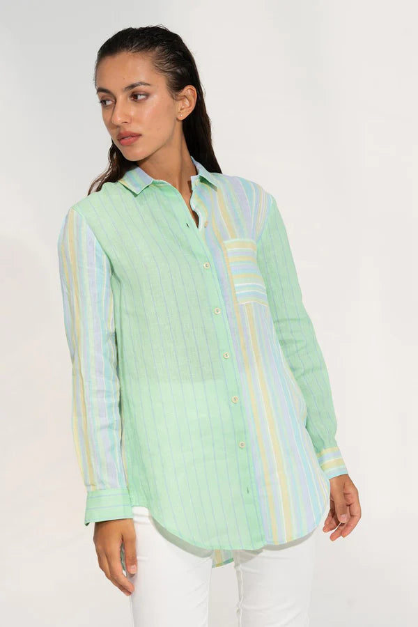 Green Marista Linen Shirt